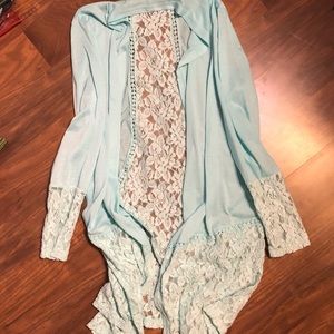 Mint lace cardigan